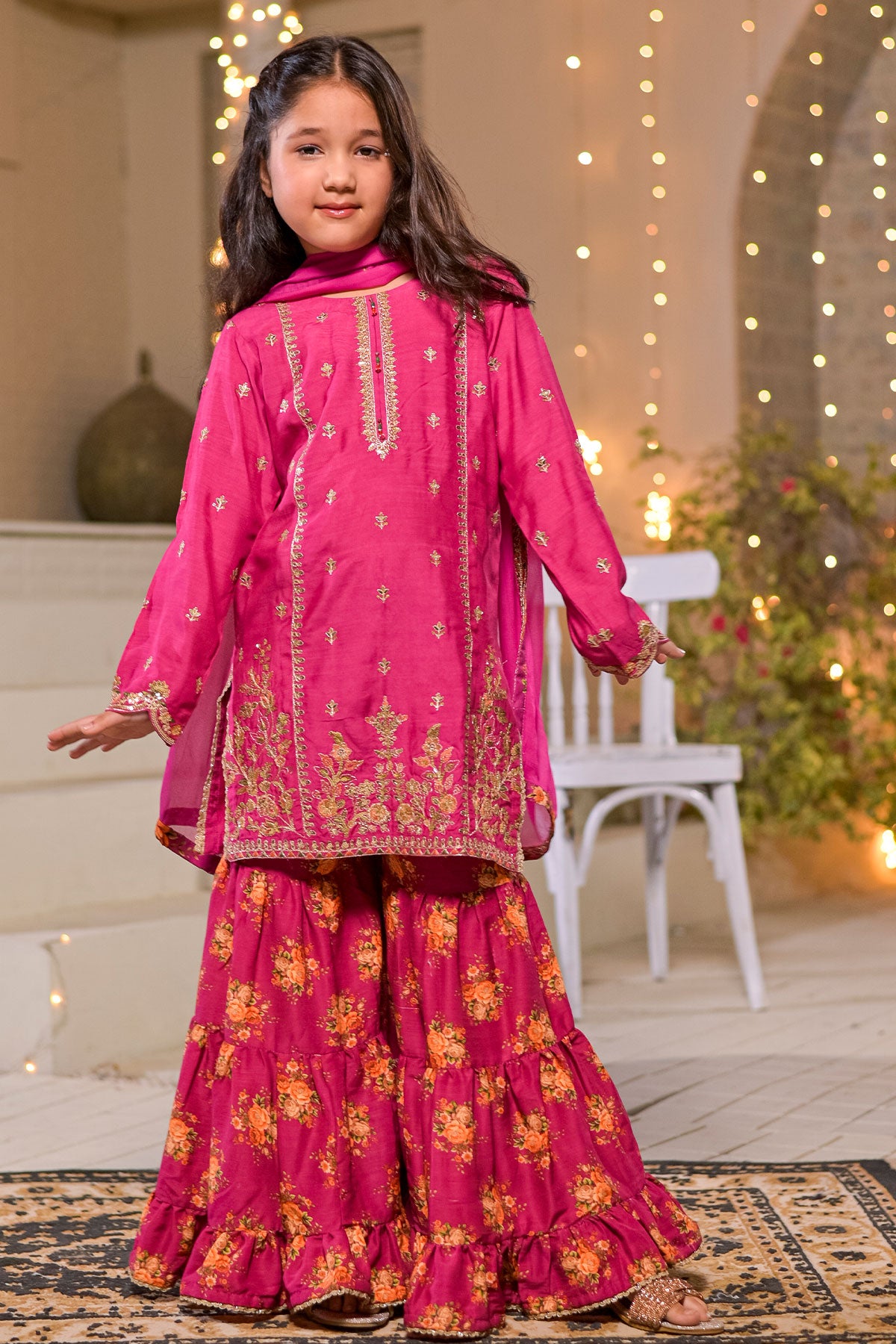 Girls Luxury Pret Pakistani & Indian Dress | Ready-to-Wear 3 Piece | South Asian Kids Clothing DPV 244