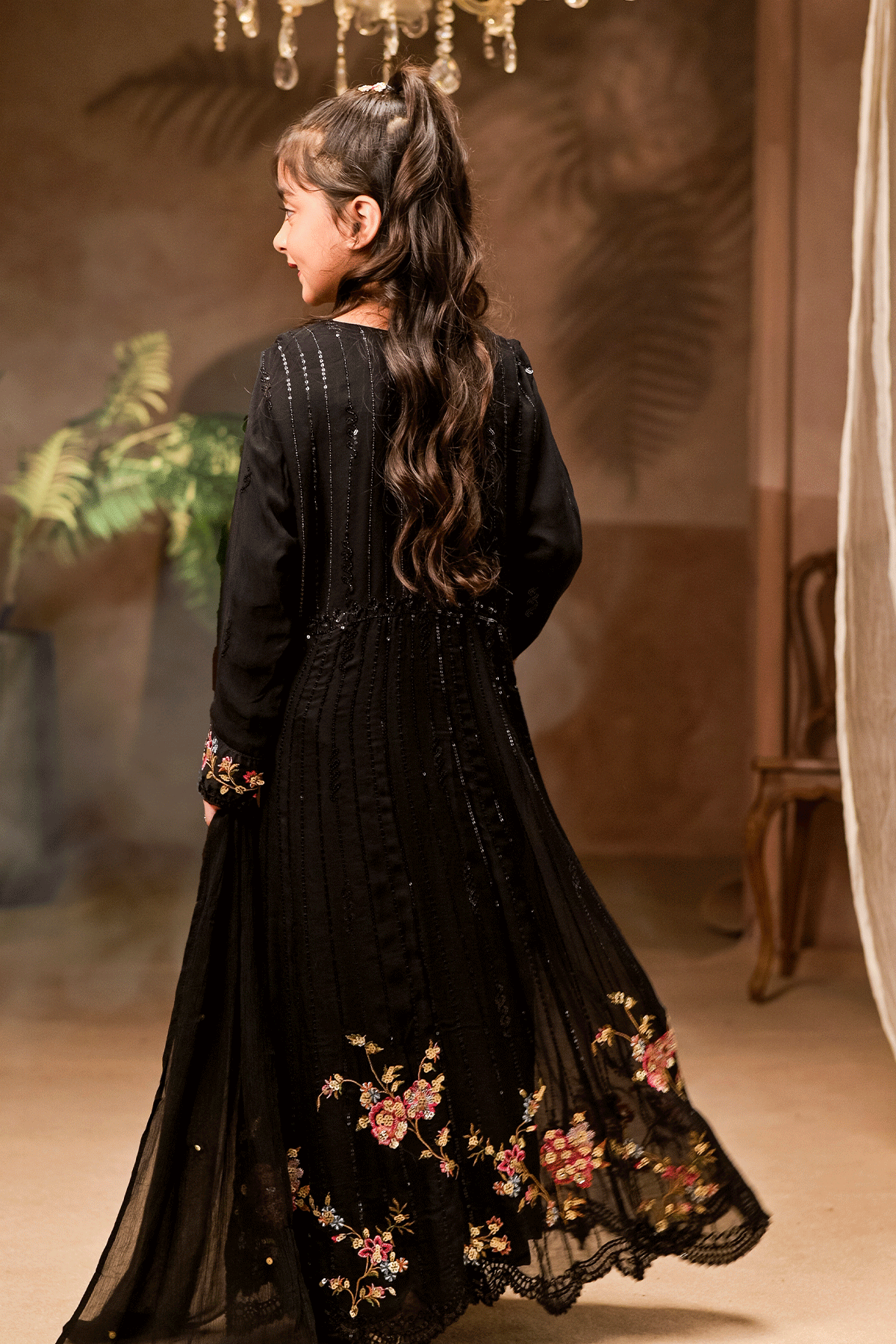 Mom & Me Pret Twinning Black Embroidered | N2440 | 3 Piece | Kid/Girl