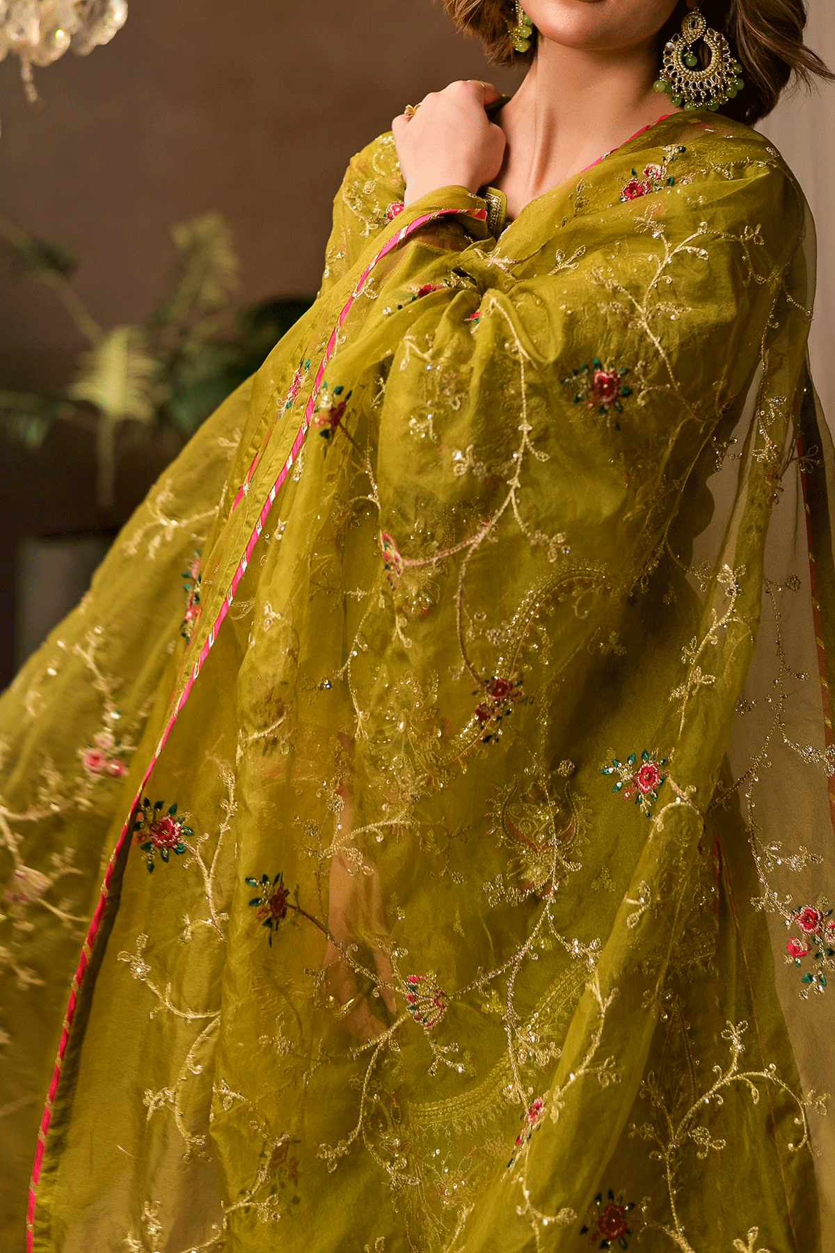 RTW | Mustard Embroidered Kameez Sharara Set | N2398