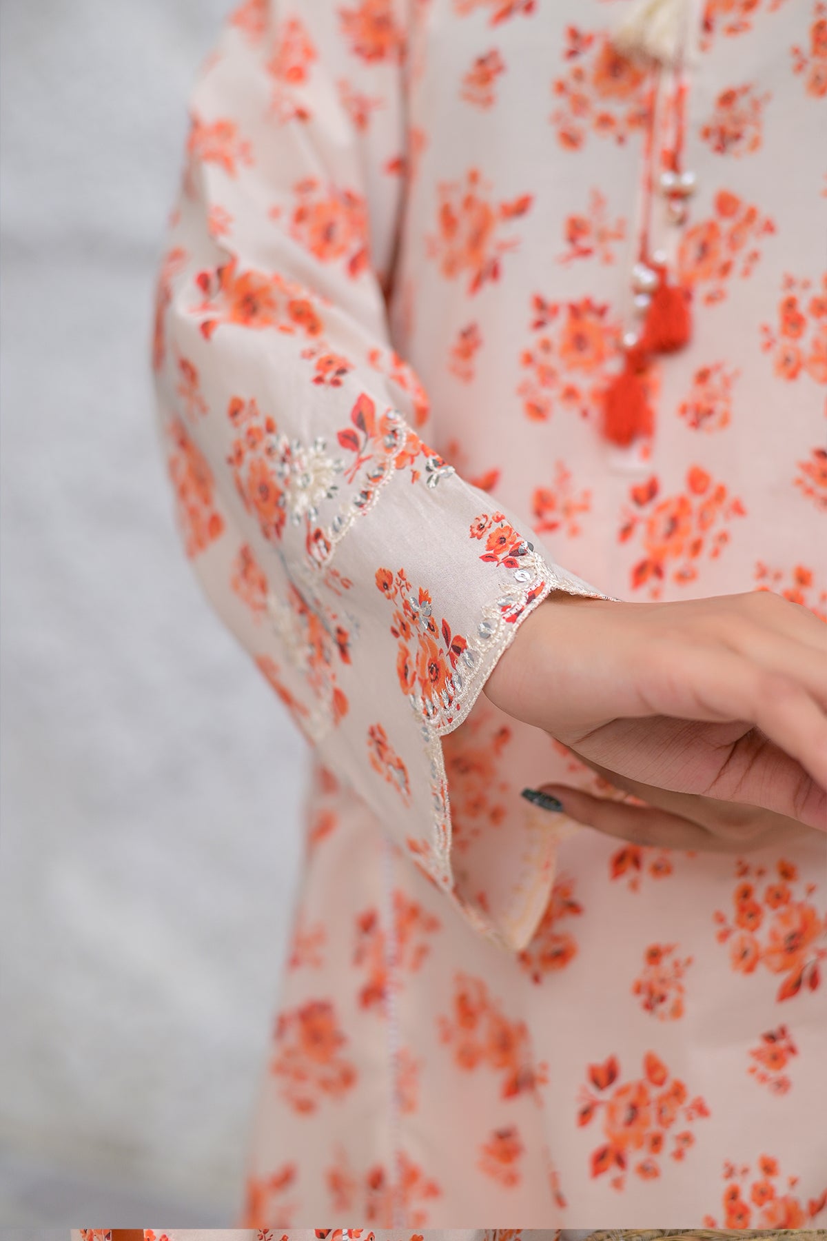 Off-White Floral Digital Print Lawn Suit | 2-Piece Cotton | DPC-436