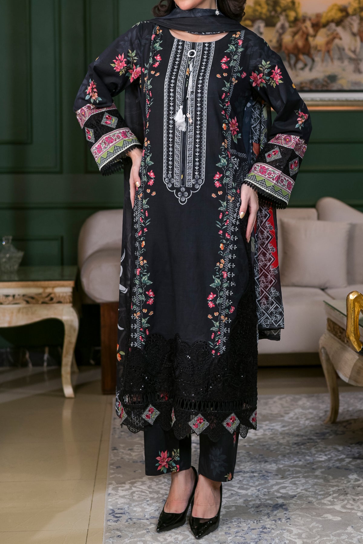 Women's Pakistani & Indian Stitched Lawn Dress