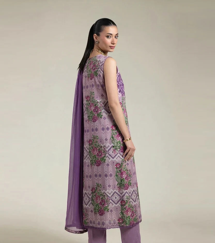 Lylic Printed Lawn 3-Piece Suit | Embroidered Neckline & Sleeves | EMPR70