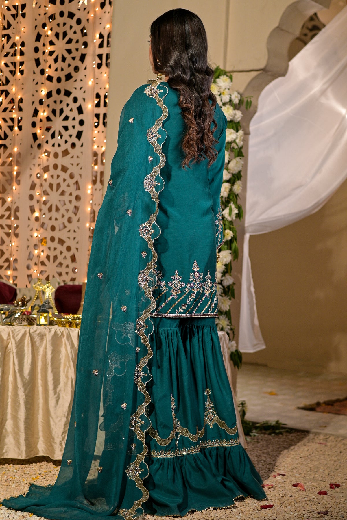 Zinc Embroidered Garara Suit | 3-Piece RTW Shalwar Kameez | VS586