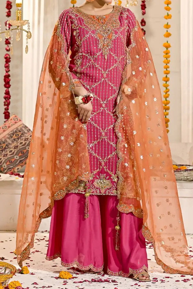 WOMEN'S PRET KHAS | RK-1273 | Long Shirt with Shrara