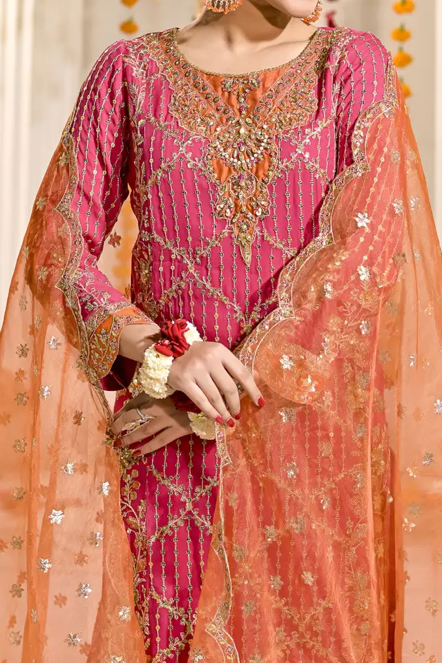 WOMEN'S PRET KHAS | RK-1273 | Long Shirt with Shrara