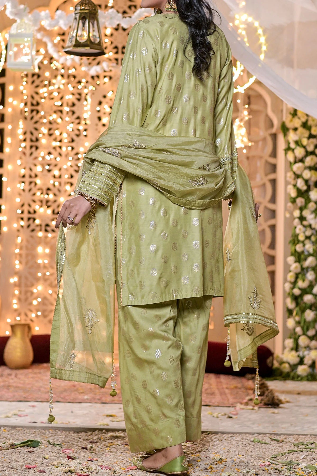 Green Embroidered Pakistani & Indian Salwar Kameez | Women's Ready-to-Wear 3 Piece Luxury Pret Suit | VS 596