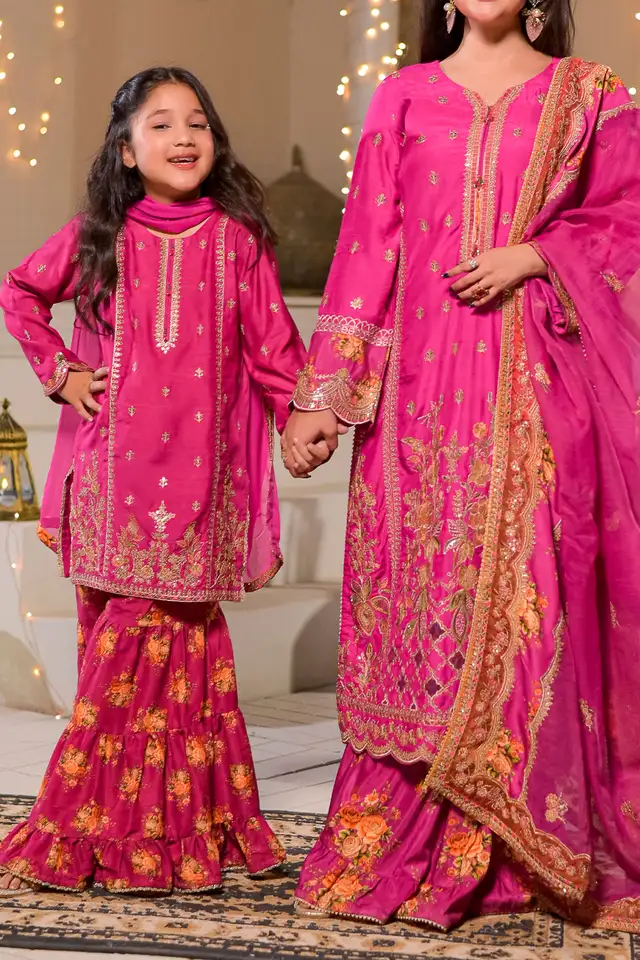 Girls Luxury Pret Pakistani & Indian Dress | Ready-to-Wear 3 Piece | South Asian Kids Clothing DPV 244
